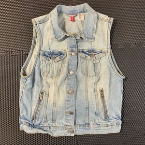 H&M Divided Denim Vest Jacket Girls Size 12 Blue